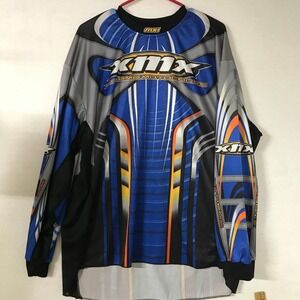Xtreme Motocross MX Long Sleeve Jersey Blue Black Gray Orange Size Large